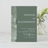 Modern Invitation Watercolor Wedding. Kaart (Staand voorkant)