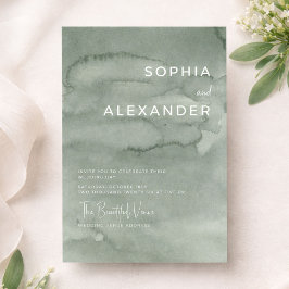 Modern Invitation Watercolor Wedding.   Kaart