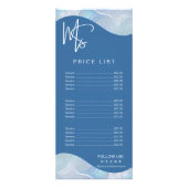 Modern Iridescent Blue Gradient Price List Reclamekaart (Voorkant)