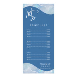 Modern Iridescent Blue Gradient Price List Reclamekaart