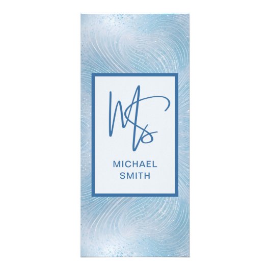 Modern Iridescent Blue Gradient Price List Reclamekaart (Achterkant)