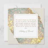 Modern Iridescent Glitter Weddenschap Hartelijk da Bedankkaart (Achterkant)