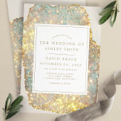 Modern Iridescent Glitter Wedding Kaart
