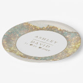 Modern Iridescent Glitter Wedding Papieren Bordje (Gekanteld)