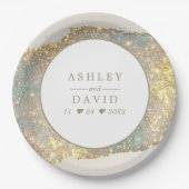 Modern Iridescent Glitter Wedding Papieren Bordje (Voorkant)