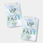 Modern Iridescent Holographic VIP All Access Pass Badge (Voor- en achterkant)