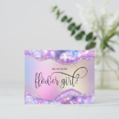 modern iridescent opal ben je mijn bloemmeisje ? kaart (Staand voorkant)