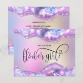 modern iridescent opal ben je mijn bloemmeisje ? kaart (Voorkant / Achterkant)