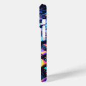 Modern Iridescent Wavy Grid Phone Case Futuristic (Achterkant / Links)