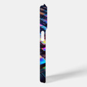 Modern Iridescent Wavy Grid Phone Case Futuristic (Achterkant / Rechts)