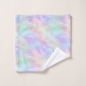 Modern iriserend opaal stijlvol monogram Logo Bad Handdoek (Wasdoekje)