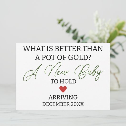 Modern is beter dan een pot gouden zwangerschap aankondiging (Staand voorkant)