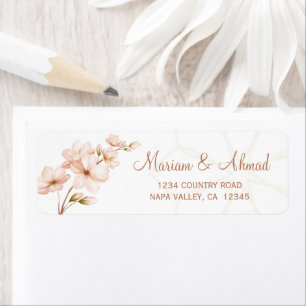Modern Islamic Boho Floral Nikah Return Address Etiket