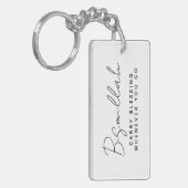 Modern Islamitisch Bismillah Motivatie Quote Zwart Sleutelhanger (Voorkant Links)