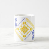 Modern islamitisch mozaïek geel en blauw Tegel pat Koffiemok (Center)