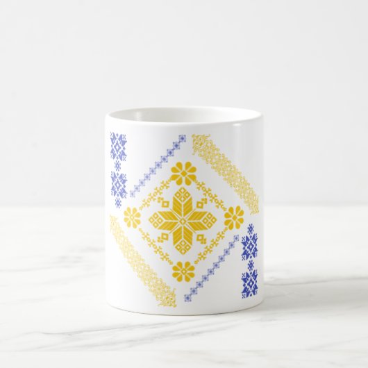 Modern islamitisch mozaïek geel en blauw Tegel pat Koffiemok (Center)