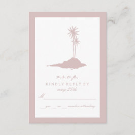 Modern Island Beach Bruiloft RSVP - Blush
