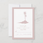 Modern Island Beach Bruiloft RSVP - Blush (Voorkant)