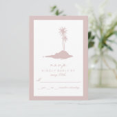 Modern Island Beach Bruiloft RSVP - Blush (Staand voorkant)