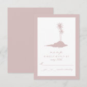 Modern Island Beach Bruiloft RSVP - Blush Kaartje (Voorkant / Achterkant)