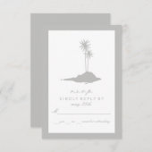 Modern Island Beach Bruiloft RSVP - Grijs (Voorkant / Achterkant)