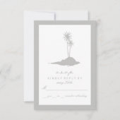Modern Island Beach Bruiloft RSVP - Grijs Kaartje (Voorkant)