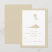 Modern Island Beach Bruiloft RSVP - Zand Kaartje (Voorkant / Achterkant)