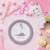 Modern Island Beach bruiloft - Violet Papieren Bordje (Feest)