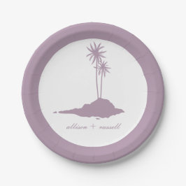 Modern Island Beach bruiloft - Violet Papieren Bordje