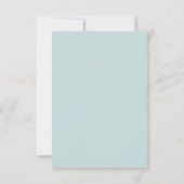 Modern Island Beach Wedding Save the Date - Blue (Achterkant)