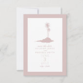 Modern Island Beach Wedding Save the Date - Blush (Voorkant)