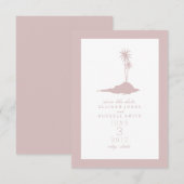 Modern Island Beach Wedding Save the Date - Blush (Voorkant / Achterkant)