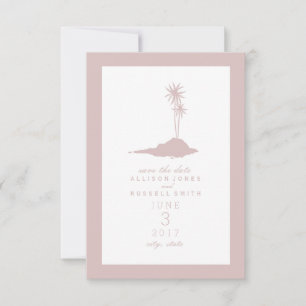 Modern Island Beach Wedding Save the Date - Blush