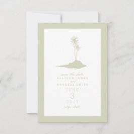 Modern Island Beach Wedding Save the Date - Green
