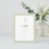 Modern Island Beach Wedding Save the Date - Green Aankondigingskaart (Staand voorkant)