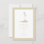 Modern Island Beach Wedding Save the Date - Sand (Voorkant)