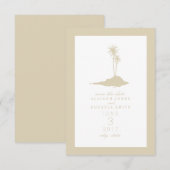 Modern Island Beach Wedding Save the Date - Sand (Voorkant / Achterkant)