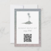 Modern Island Water Beach Wedding QR RSVP (Voorkant)