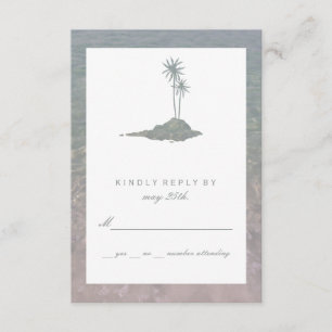 Modern Island Water Beach Wedding RSVP
