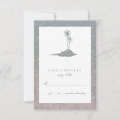 Modern Island Water Beach Wedding RSVP (Voorkant)