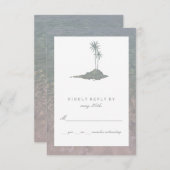 Modern Island Water Beach Wedding RSVP (Voorkant / Achterkant)