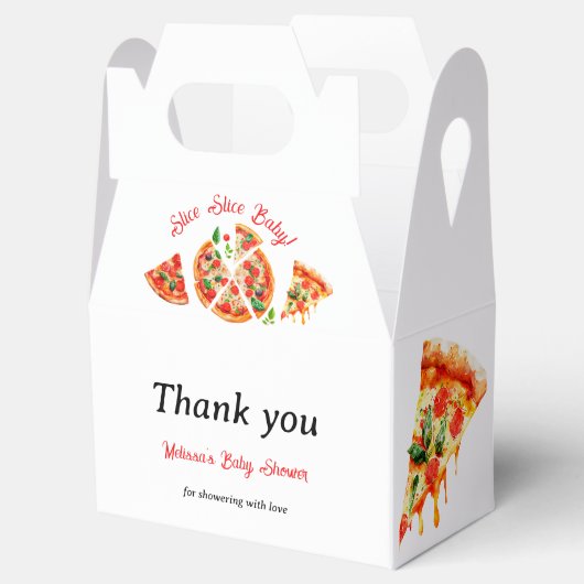 Modern Italiaans Baby shower voor Slice Slice Slic Bedankdoosjes (Geopend)