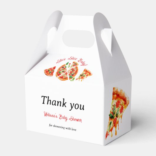 Modern Italiaans Baby shower voor Slice Slice Slic Bedankdoosjes (Voorkant Zijde)
