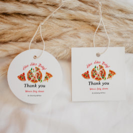 Modern Italiaans Baby shower voor Slice Slice Slic Bedankjes Labels