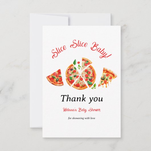 Modern Italiaans Baby shower voor Slice Slice Slic Bedankkaart (Voorkant)