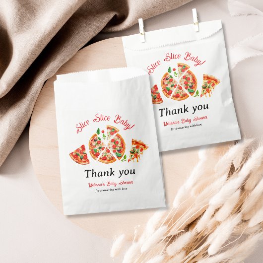 Modern Italiaans Baby shower voor Slice Slice Slic Bedankzakje