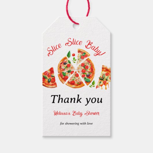 Modern Italiaans Baby shower voor Slice Slice Slic Cadeaulabel (Voorkant)