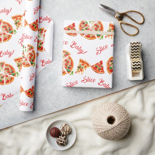 Modern Italiaans Baby shower voor Slice Slice Slic Cadeaupapier (Crafts)