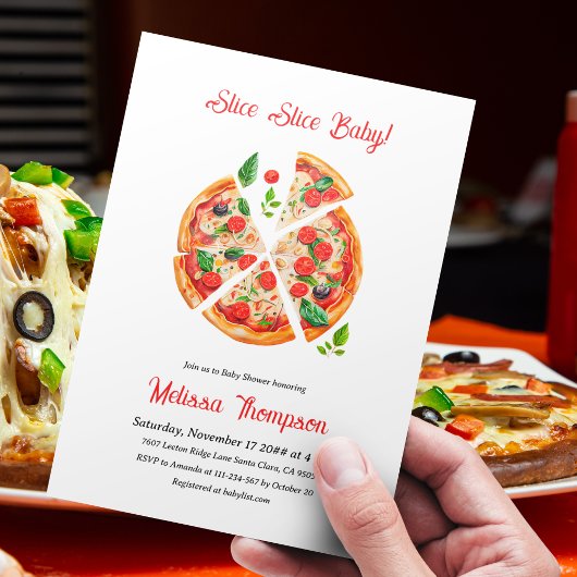Modern Italiaans Baby shower voor Slice Slice Slic Kaart
