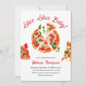 Modern Italiaans Baby shower voor Slice Slice Slic Kaart (Voorkant)